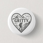 Gritty Hart  Ronde Button 3,2 Cm (Voorkant)