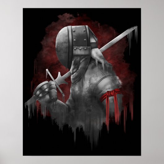 Gritty HEMA Longsword Fencer Poster (Voorkant)