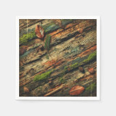 Gritty Herfst Distress Wood & Moss Découpage Serve Servet (Voorkant)