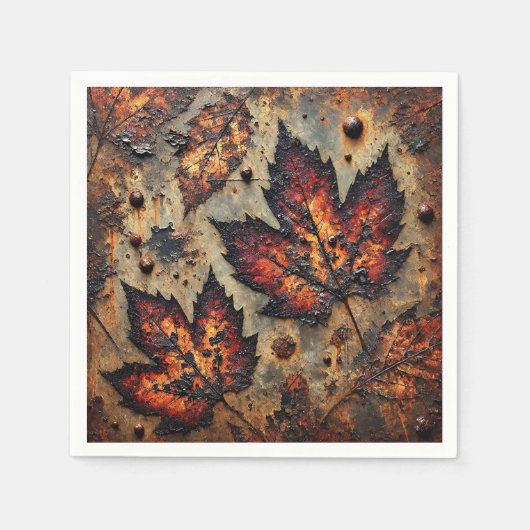 Gritty Herfst rottende bladeren Découpage servette Servet (Voorkant)