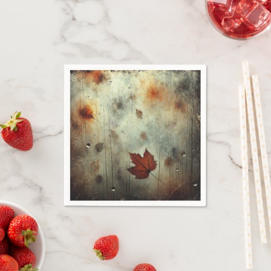 Gritty Herfst Steamy Window Glass Découpage Servet (Insitu)