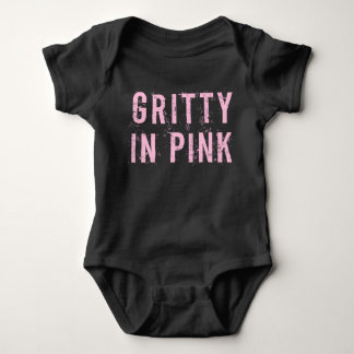 Gritty In Pink - Baby Jersey Bodysuit (Zwart)