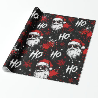 Gritty Kerstman Spatpatroon voor Kerst Cadeaupapier