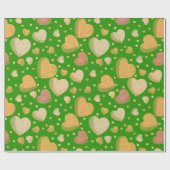 Gritty Love harten levendig groen Cadeaupapier (Vlak)
