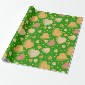 Gritty Love harten levendig groen Cadeaupapier (Uitgerold)