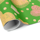 Gritty Love harten levendig groen Cadeaupapier (Rol Hoek)