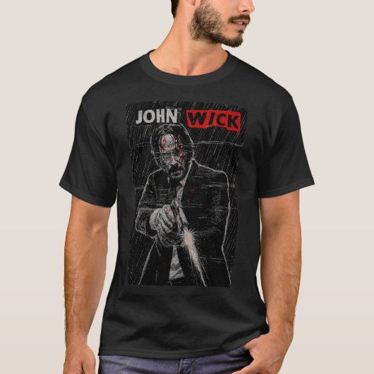 Gritty Neo-Noir Action Anti-Hero Rainy Art T-shirt (Voorkant)