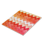 Gritty Oranje Chevron Pattern Tegeltje (Zijkant)