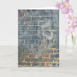 Gritty Steel Blue City Brick Wall Kaart