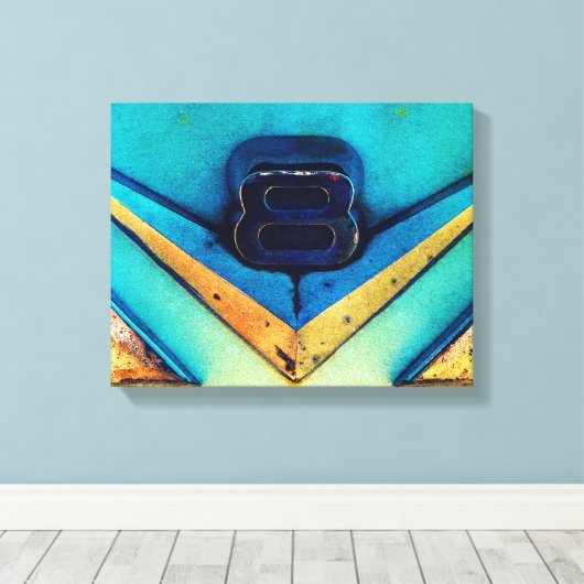 Gritty V8 Grote of Kleine Blokmotor Canvas Afdruk (Insitu (Houten vloer))