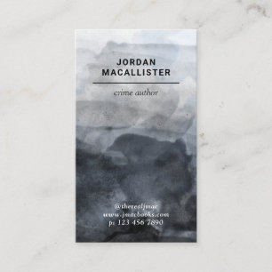 Gritty Waterverf Crime Author Visitekaartje