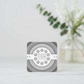 griyscale retro trouwerekkaart klantenkaartje (Staand voorkant)