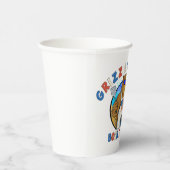 Grizz & Grill: Geboren om het bier, de hamburger,  Papieren Bekers (Rechts)