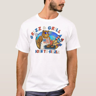 Grizz & Grill: Geboren om het bier, de hamburger,  T-shirt