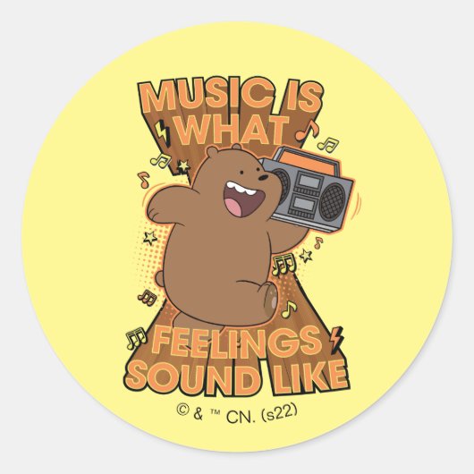 Grizz - Muziek is hoe het klinkt Ronde Sticker (Voorkant)