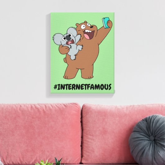 Grizz & Nom Nom - #InternetFamous Canvas Afdruk (Insitu (Woonkamer))