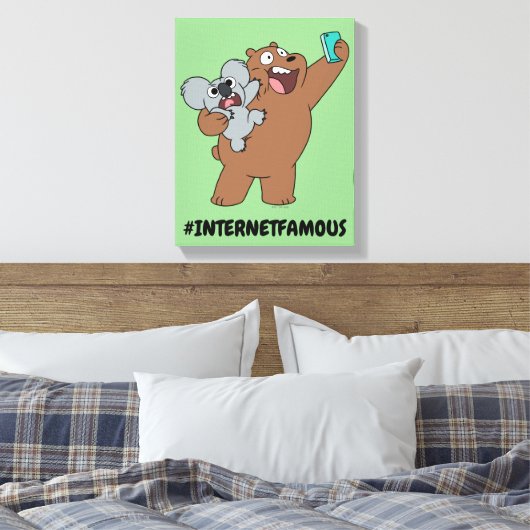 Grizz & Nom Nom - #InternetFamous Canvas Afdruk (Insitu (Slaapkamer))