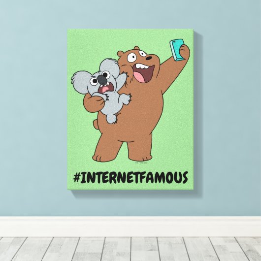 Grizz & Nom Nom - #InternetFamous Canvas Afdruk (Insitu (Houten vloer))