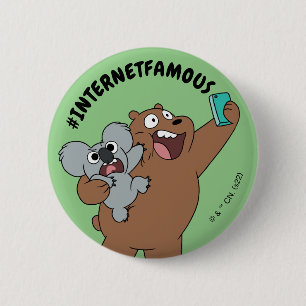 Grizz & Nom Nom - #InternetFamous Ronde Button 5,7 Cm