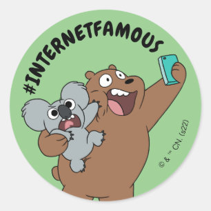 Grizz & Nom Nom - #InternetFamous Ronde Sticker