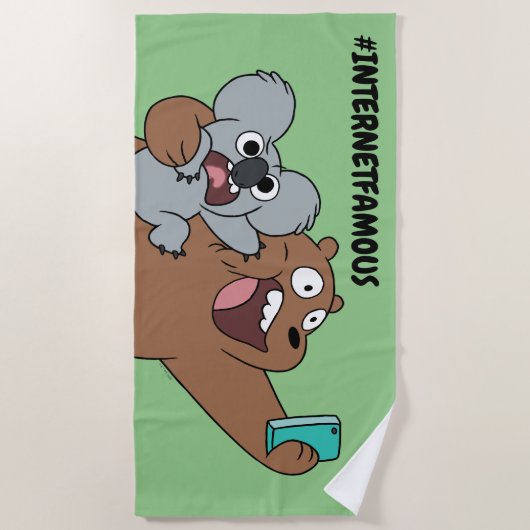 Grizz & Nom Nom - #InternetFamous Strandlaken (Voorkant)