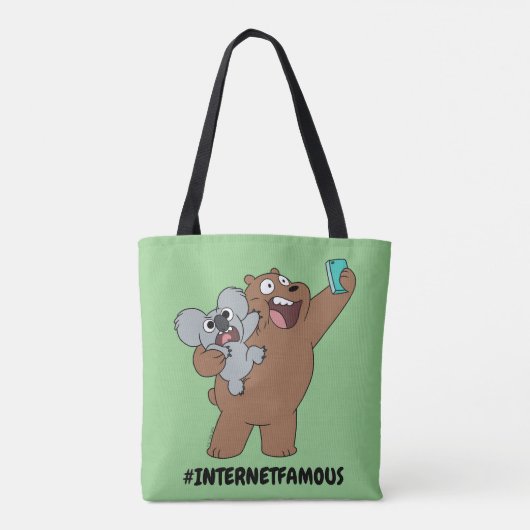 Grizz & Nom Nom - #InternetFamous Tote Bag (Achterkant)