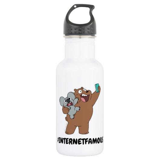 Grizz & Nom Nom - #InternetFamous Waterfles (Voorkant)