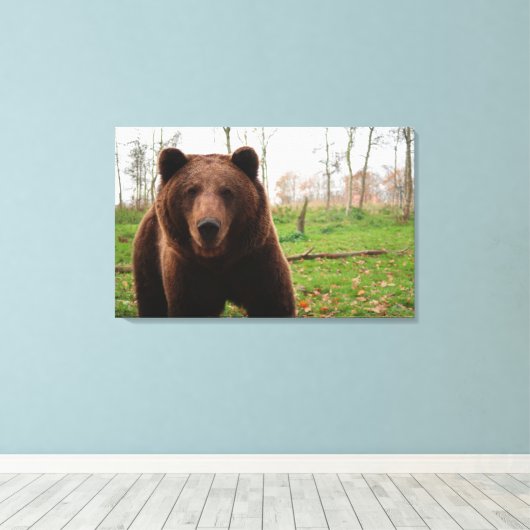 GRIZZELF BEER FOTOGRAFIE GEWRAPPEERDE CANVAS (Insitu (Houten vloer))