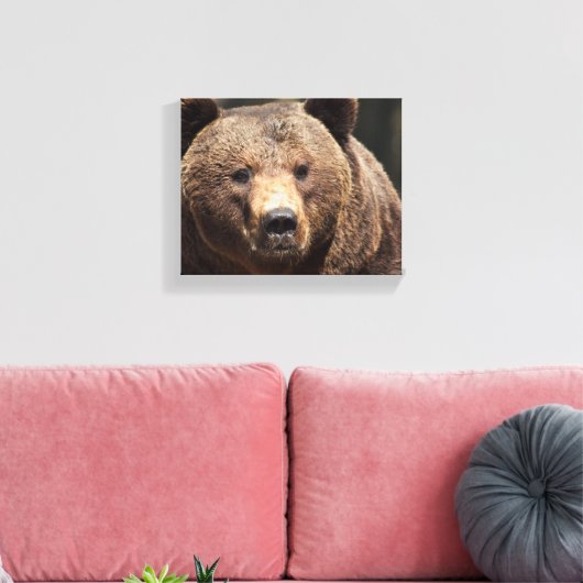 GRIZZELF BEER FOTOGRAFIE GEWRAPPEERDE CANVAS AFDRUK (Insitu (Woonkamer))