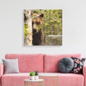 GRIZZELF BEER PEELFOTOGRAFIE GEWRAPPEERDE KANVAS CANVAS AFDRUK (Insitu (Woonkamer))