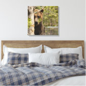 GRIZZELF BEER PEELFOTOGRAFIE GEWRAPPEERDE KANVAS CANVAS AFDRUK (Insitu (Slaapkamer))