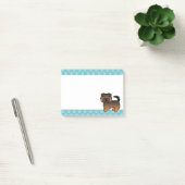 Grizzle Norfolk Terrier Cartoon Hond & Blauwe Rand Post-it® Notes (Kantoor)