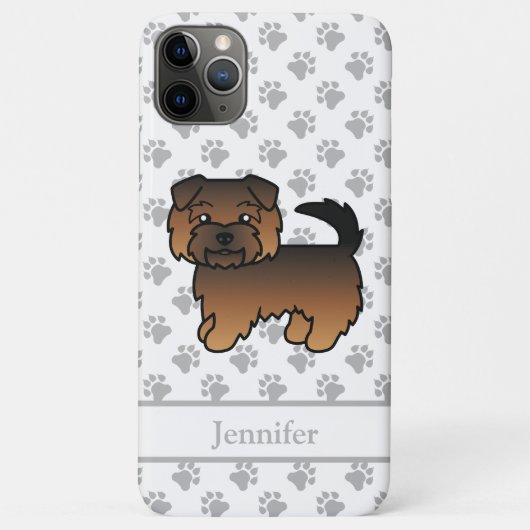 Grizzle Norfolk Terrier Cartoon Hond & Naam Case-Mate iPhone Case (Achterkant)