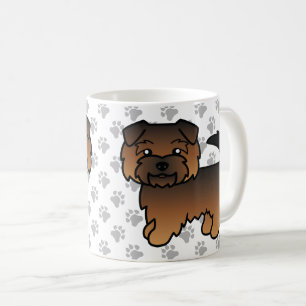 Grizzle Norfolk Terrier Cartoon Hond & Pootjes Koffiemok