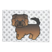 Grizzle Norfolk Terrier Cartoon Hond & Pootjes Kussensloop (Achterkant)