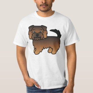 Grizzle Norfolk Terrier Hond Caricatuur Tekening T-shirt