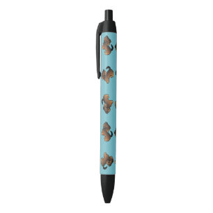Grizzle Norfolk Terrier Hondenpatroon Op Blauwe Zwarte Inkt Pen