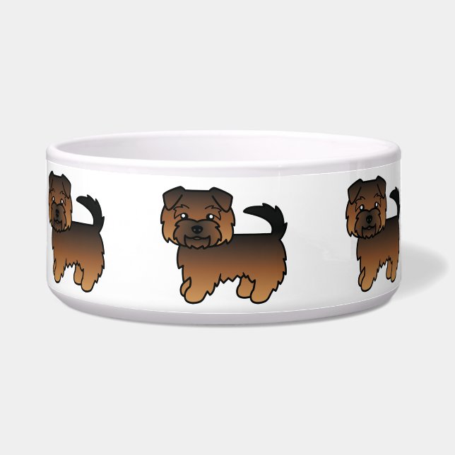 Grizzle Norfolk Terrier Voerbakje (Voorkant)