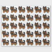 Grizzle Norwich Terrier Cartoon Dog Pattern Cadeaupapier (Vlak)