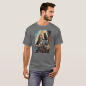 Grizzled oude piraat op het dek van zijn schip. t-shirt (Voorkant volledig)