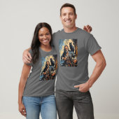 Grizzled oude piraat op het dek van zijn schip. t-shirt (Unisex)