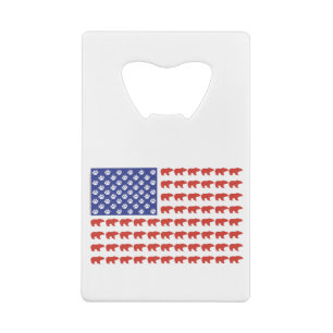 Grizzley-Beer-USA-vlag Creditkaart Flessenopener