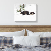 Grizzlies in het Sneeuwgestrekte Canvas (Insitu (Slaapkamer))