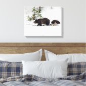 Grizzlies in het Sneeuwgestrekte Canvas Afdruk (Insitu (Slaapkamer))