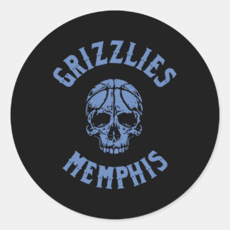 Grizzlies Skull Ronde Sticker