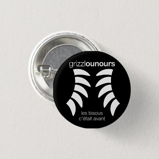 Grizzlounours Collection. Ronde Button 3,2 Cm (Voorkant /achterkant)