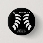 Grizzlounours Collection. Ronde Button 3,2 Cm (Voorkant)