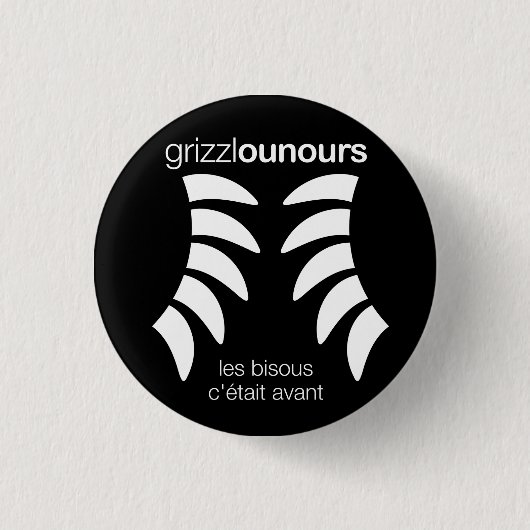 Grizzlounours Collection. Ronde Button 3,2 Cm (Voorkant)