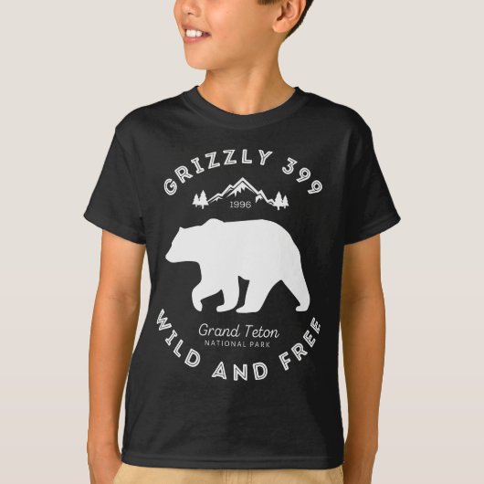 Grizzly 399 Wild & Gratis Grand Teton Nationaal Pa T-shirt (Voorkant)