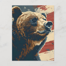  Grizzly Amerikaanse vlag Briefkaart